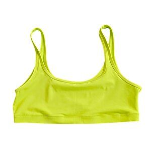 Aritzia TNA Womens Solana Scoop Neck Bikini Top, Higlighter Yellow Green, Size S